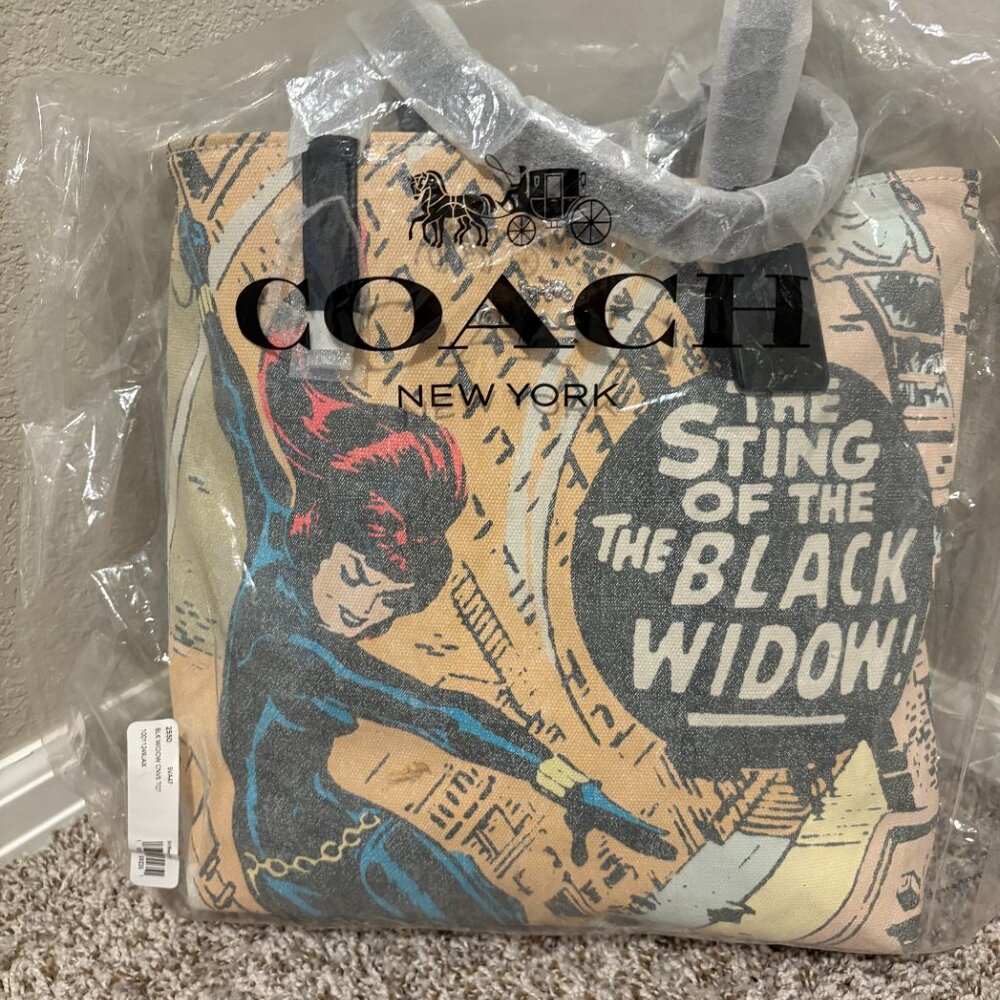 Coach Marvel Tote With Black Widow Print - Picture 6 of 8